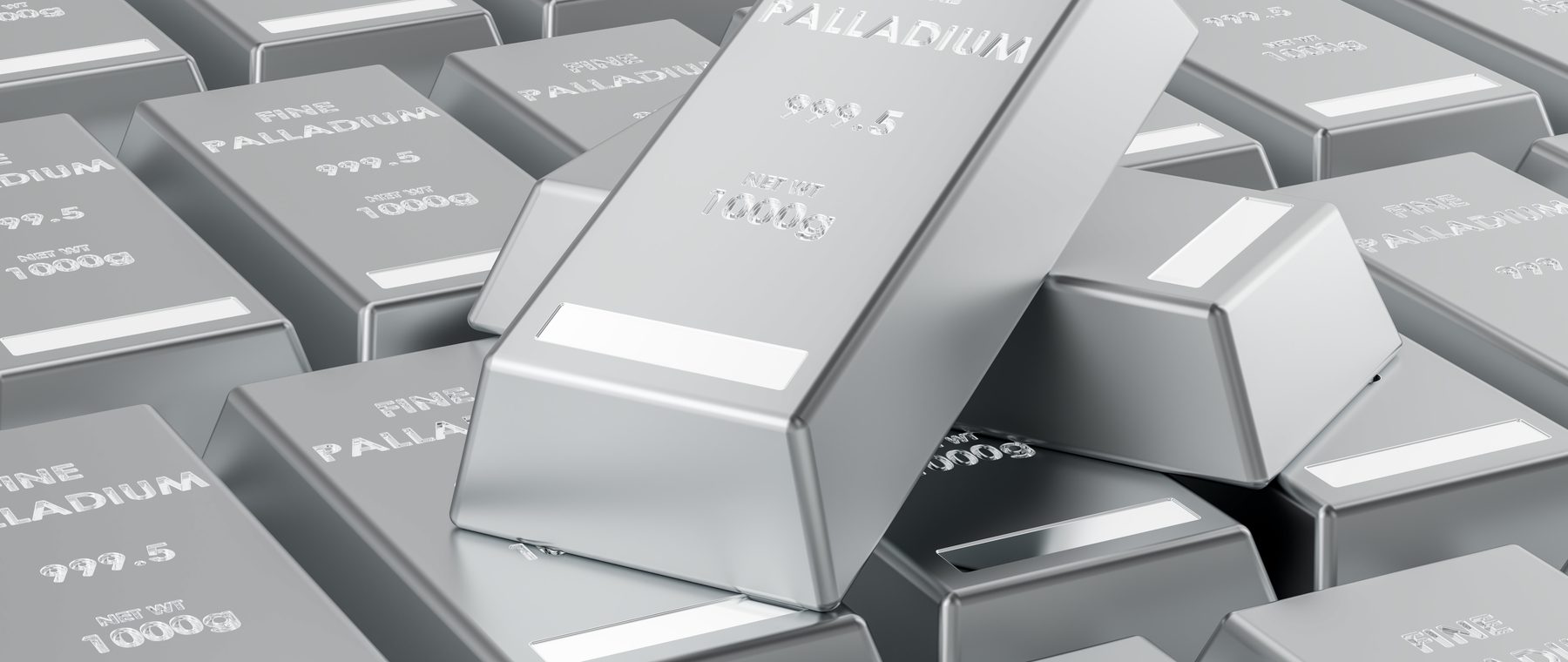 One-kilo fine palladium bars